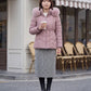 Short Fitted Puffer Jacket with Faux Fur Hood