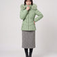 Short Fitted Puffer Jacket with Faux Fur Hood