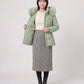Short Fitted Puffer Jacket with Faux Fur Hood