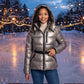 Fitted Hooded Puffer Jacket with Belt