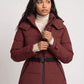 Fitted Hooded Puffer Jacket with Belt