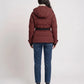 Fitted Hooded Puffer Jacket with Belt