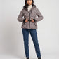 Fitted Hooded Puffer Jacket with Belt