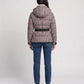 Fitted Hooded Puffer Jacket with Belt