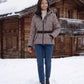 Fitted Hooded Puffer Jacket with Belt