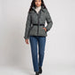 Fitted Hooded Puffer Jacket with Belt