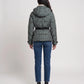 Fitted Hooded Puffer Jacket with Belt