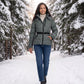 Fitted Hooded Puffer Jacket with Belt