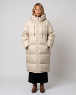 Extra-Long Cocoon Hooded Puffer Jacket