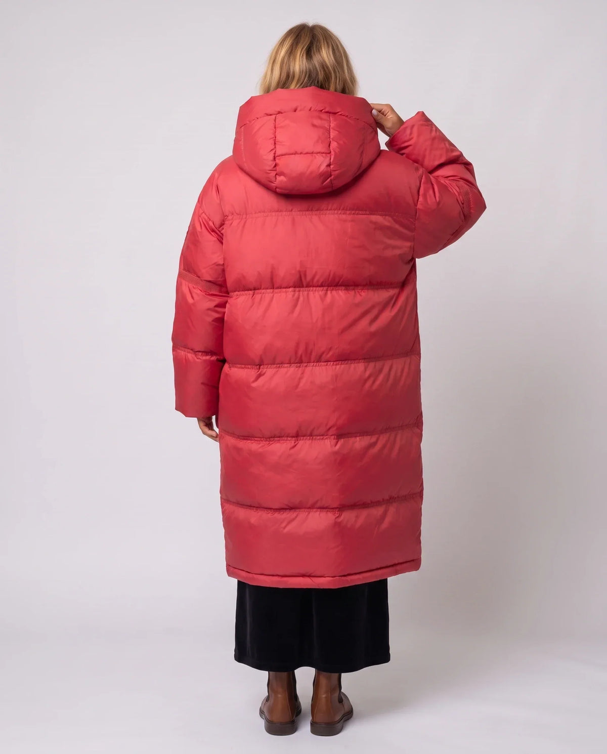 Extra-Long Cocoon Hooded Puffer Jacket