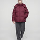Oversized Puffer Jacket with High Collar and Detachable Hood