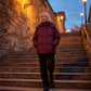 Oversized Puffer Jacket with High Collar and Detachable Hood
