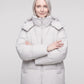 Oversized Puffer Jacket with High Collar and Detachable Hood