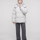 Oversized Puffer Jacket with High Collar and Detachable Hood