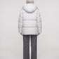 Oversized Puffer Jacket with High Collar and Detachable Hood