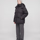 Oversized Puffer Jacket with High Collar and Detachable Hood