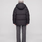 Oversized Puffer Jacket with High Collar and Detachable Hood