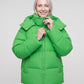 Oversized Puffer Jacket with High Collar and Detachable Hood