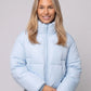 Short Quilted Jacket with Zipped Funnel Collar