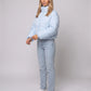 Short Quilted Jacket with Zipped Funnel Collar