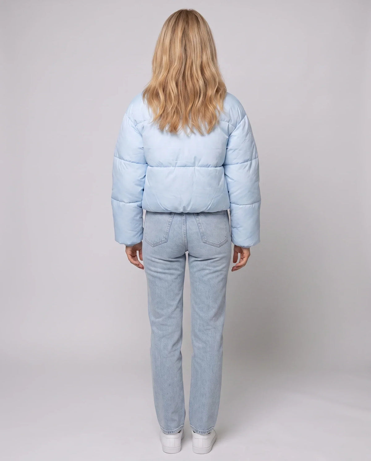 Short Quilted Jacket with Zipped Funnel Collar
