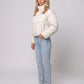 Short Quilted Jacket with Zipped Funnel Collar