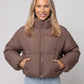 Short Quilted Jacket with Zipped Funnel Collar
