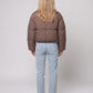 Short Quilted Jacket with Zipped Funnel Collar