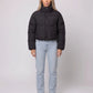 Short Quilted Jacket with Zipped Funnel Collar
