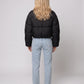 Short Quilted Jacket with Zipped Funnel Collar