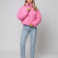 Short Quilted Jacket with Zipped Funnel Collar