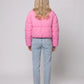Short Quilted Jacket with Zipped Funnel Collar