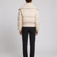 Short Puffer Jacket with Knitted Collar