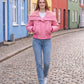 Short Puffer Jacket with Knit Collar and Buttons