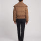 Short Puffer Jacket with Knitted Collar