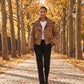 Short Puffer Jacket with Knitted Collar