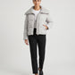 Short Puffer Jacket with Knitted Collar