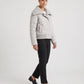 Short Puffer Jacket with Knitted Collar