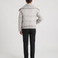 Short Puffer Jacket with Knitted Collar