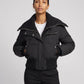 Short Puffer Jacket with Knitted Collar