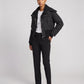 Short Puffer Jacket with Knitted Collar