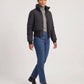 Short Black Puffer Jacket with Ribbed Hem