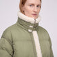 Short Oversized Puffer Jacket with Sherpa Trim