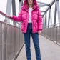 Short Shiny Puffer Jacket with Patch Pockets