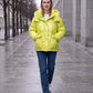 Short Shiny Puffer Jacket with Patch Pockets