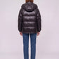 Short Shiny Puffer Jacket with Patch Pockets