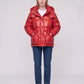 Short Shiny Puffer Jacket with Patch Pockets