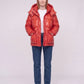 Short Shiny Puffer Jacket with Patch Pockets