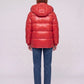 Short Shiny Puffer Jacket with Patch Pockets