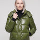Short Shiny Hooded Puffer Jacket